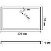 Rectangular ABS Shower Base Tray White 70x120 cm