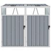 Double Garbage Bin Shed Grey 143x81x121 cm Steel