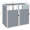 Double Garbage Bin Shed Grey 143x81x121 cm Steel