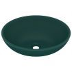 Luxury Basin Oval-shaped Matt Dark Green 40x33 cm Ceramic