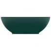 Luxury Basin Oval-shaped Matt Dark Green 40x33 cm Ceramic