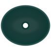 Luxury Basin Oval-shaped Matt Dark Green 40x33 cm Ceramic