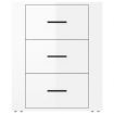 Bedside Cabinet High Gloss White 50x36x60 cm Engineered Wood
