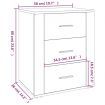 Bedside Cabinet High Gloss White 50x36x60 cm Engineered Wood