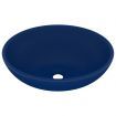 Luxury Basin Oval-shaped Matt Dark Blue 40x33 cm Ceramic