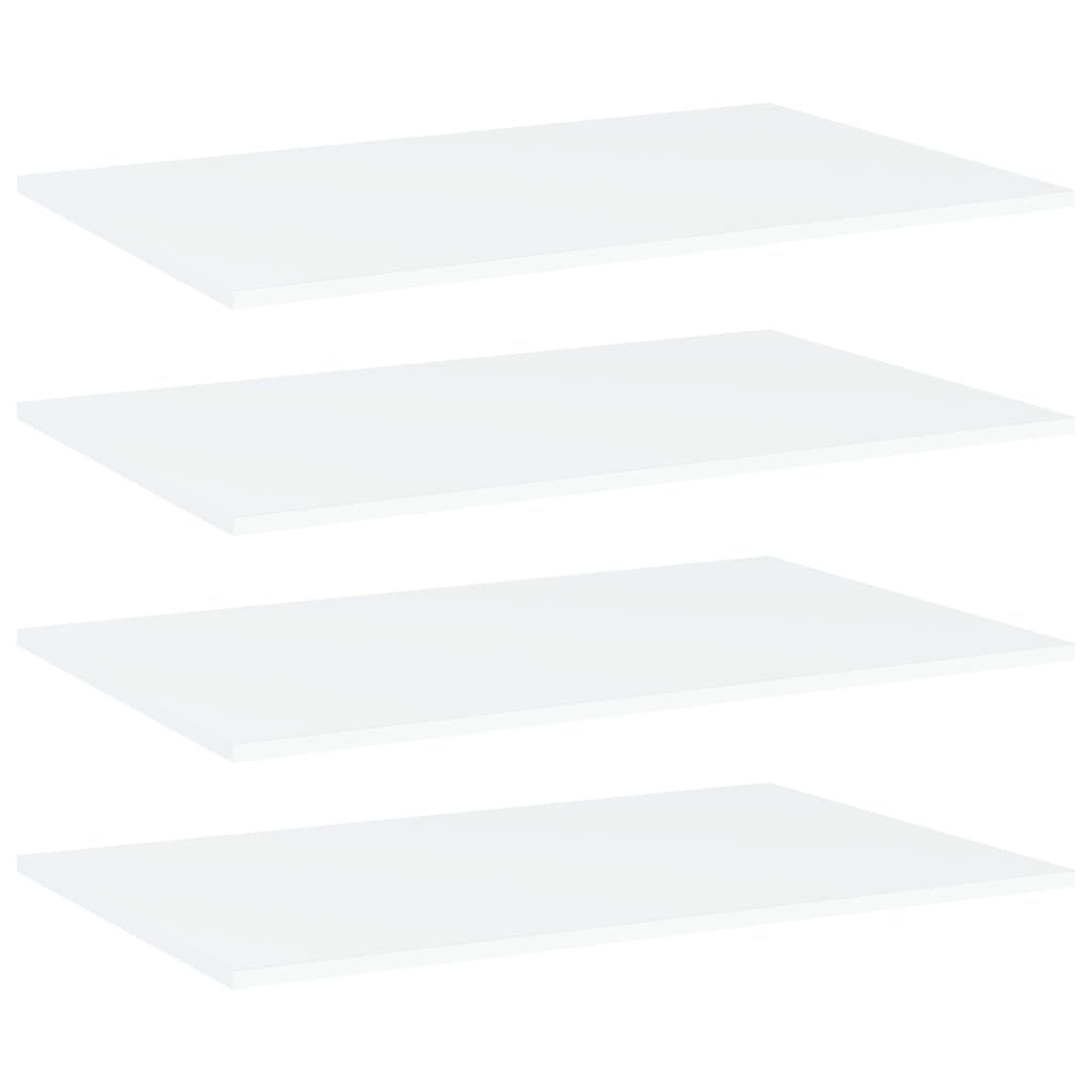 Bookshelf Boards 4 pcs White 80x50x1.5 cm Engineered Wood