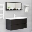 Bathroom Mirror High Gloss Black 90x10.5x37 cm Engineered Wood