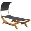 Outdoor Lounge Bed with Canopy 100x200x126 cm Solid Bent Wood Anthracite