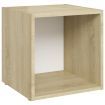 TV Cabinets 2 pcs White and Sonoma Oak 37x35x37 cm Engineered Wood