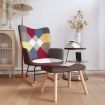 Rocking Chair with a Stool Patchwork Fabric