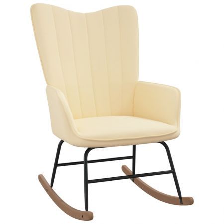 Rocking Chair Cream White Velvet