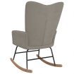 Rocking Chair Light Grey Velvet