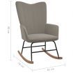 Rocking Chair Light Grey Velvet