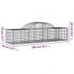 Arched Gabion Basket 200x50x40/60 cm Galvanised Iron