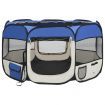 Foldable Dog Playpen with Carrying Bag Blue 110x110x58 cm