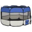 Foldable Dog Playpen with Carrying Bag Blue 110x110x58 cm