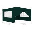 Professional Party Tent with Side Walls 4x4 m Green 90 g/m²