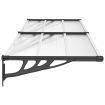 Door Canopy Black and Transparent 239x90 cm Polycarbonate