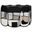 Foldable Dog Playpen with Carrying Bag Black 110x110x58 cm