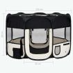 Foldable Dog Playpen with Carrying Bag Black 110x110x58 cm