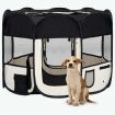 Foldable Dog Playpen with Carrying Bag Black 90x90x58 cm