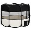 Foldable Dog Playpen with Carrying Bag Black 90x90x58 cm