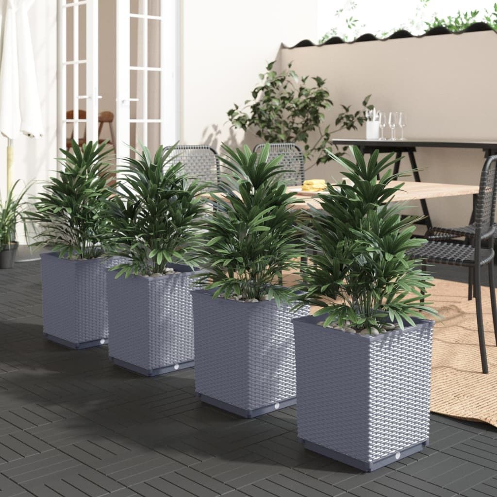 Planters 4 pcs Dark Grey 30x30x37 cm Polypropylene