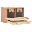 Chicken Laying Nest 2 Compartments 63x40x45 cm Solid Pine Wood