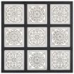 Hand-Carved Wall Panel MDF 60x60x1.5 cm Black and White