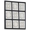 Hand-Carved Wall Panel MDF 60x60x1.5 cm Black and White