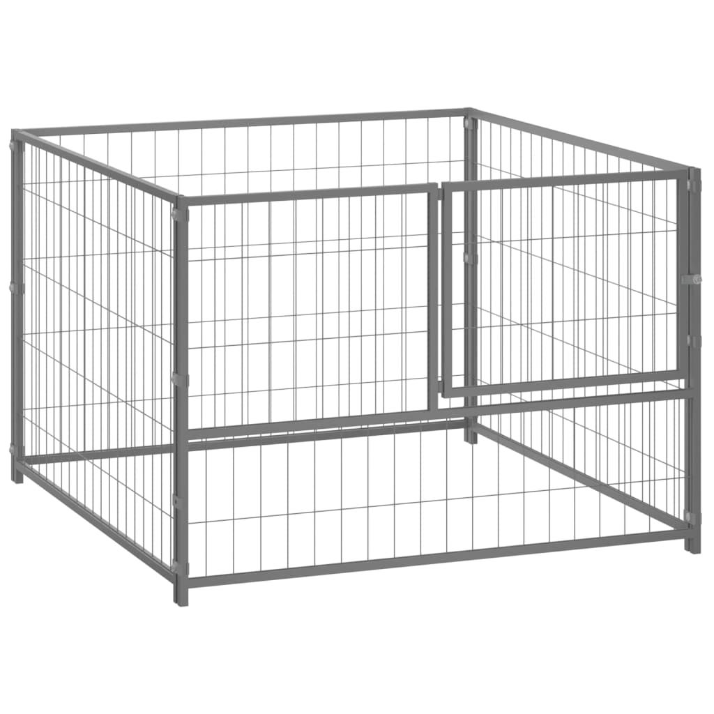 Dog Kennel Silver 100x100x70 cm Steel