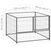 Dog Kennel Silver 100x100x70 cm Steel