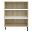 Sideboard White and Sonoma Oak 57x35x70 cm Engineered Wood