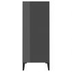 Sideboard High Gloss Grey 57x35x90 cm Engineered Wood
