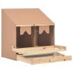 Chicken Laying Nest 2 Compartments 63x40x65 cm Solid Pine Wood