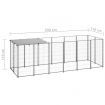 Dog Kennel Silver 330x110x110 cm Steel