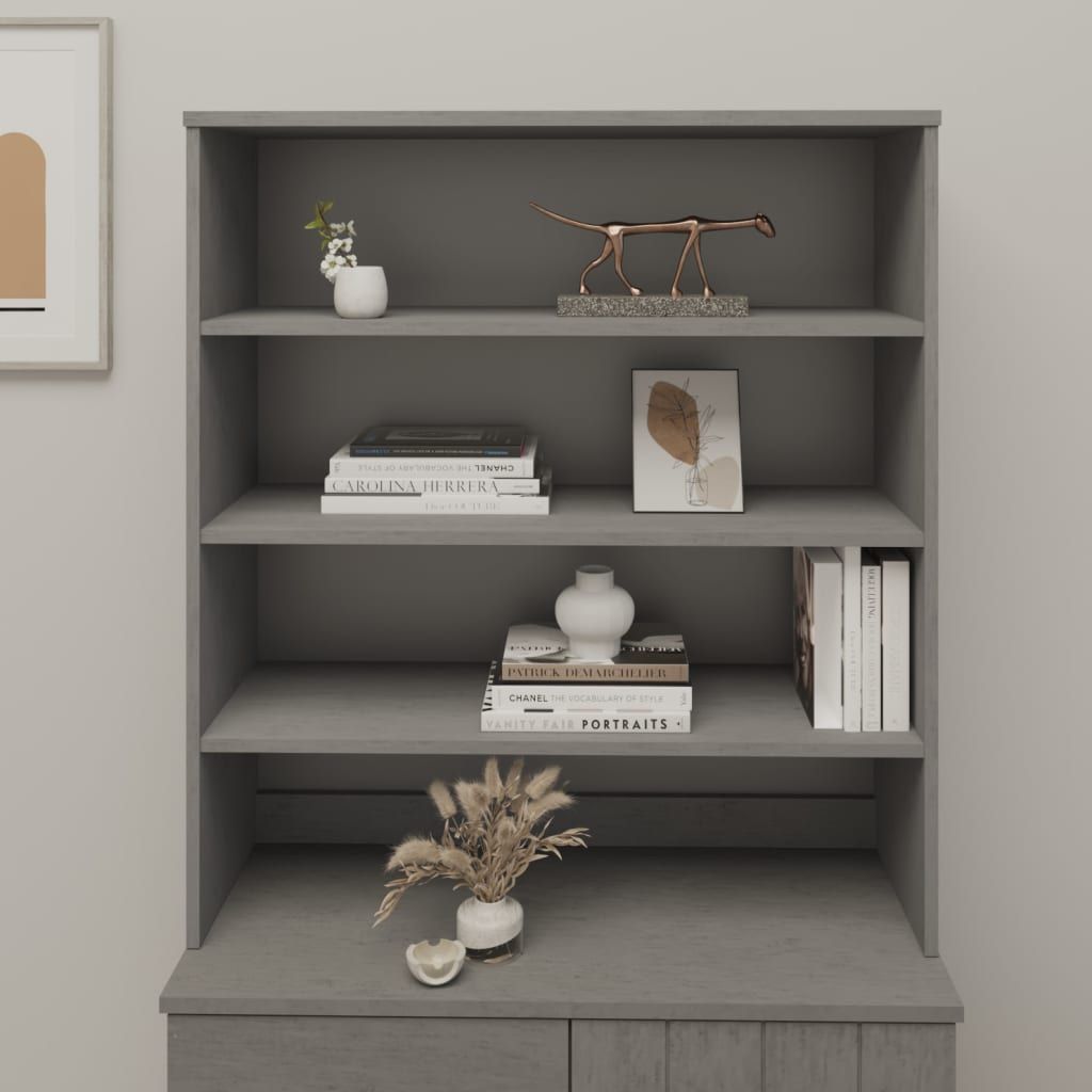 Top for Highboard"HAMAR" Light Grey 90x30x100cm Solid Wood Pine