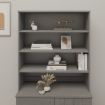 Top for Highboard&quot;HAMAR&quot; Light Grey 90x30x100cm Solid Wood Pine