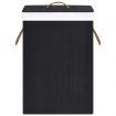 Bamboo Laundry Basket with Single Section Black