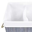 Bamboo Laundry Basket with 2 Sections Grey 72 L