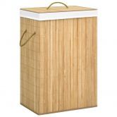 Bamboo Laundry Basket with 2 Sections 72 L