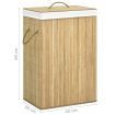 Bamboo Laundry Basket with 2 Sections 72 L