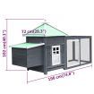 Chicken Coop with Nest Box Grey 190x72x102 cm Solid Firwood