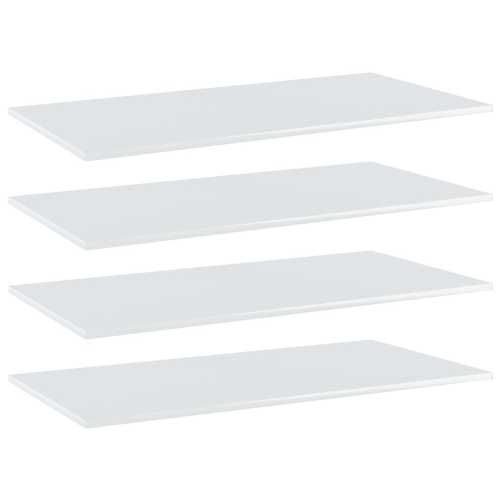 Bookshelf Boards 4 pcs High Gloss White 80x30x1.5 cm Engineered Wood