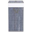 Bamboo Laundry Basket with Single Section Grey 83 L