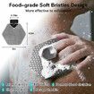 Soft Silicone Body Scrubber and Storage Hook, Handheld Shower Cleansing Brush (Bath Brush  Gray)