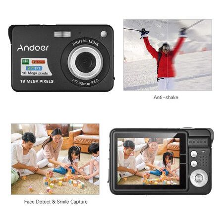 18M 720P HD Digital Camera Video Camcorder, 2.7inch LCD Display Perfect for Kids and Adults