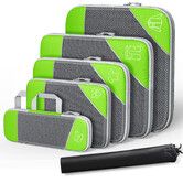 Compression Packing Cube for Suitcase, 6 Pcs Travel Luggage Organizer (Green)