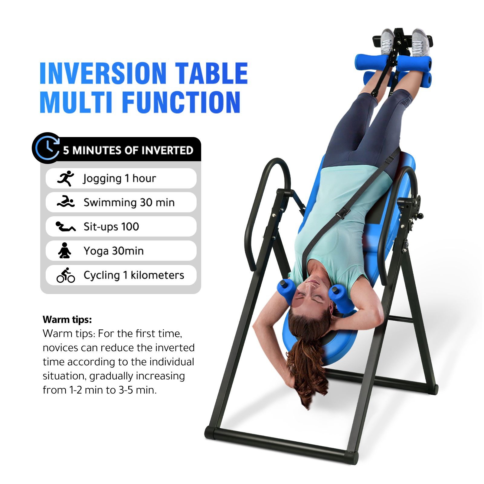 Genki Inversion Table Back Stretching Gravity Inverter Exercise Machine Home Gym Fitness Equipment Stretcher Foldable