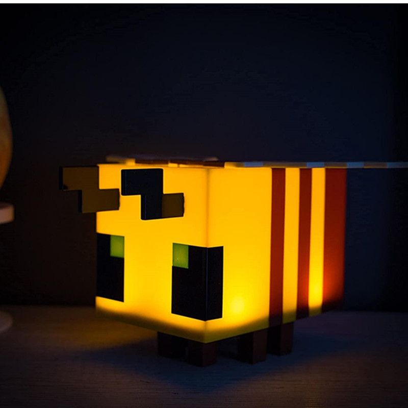 Minecraft Yellow Bee Figural - LED Mood Light | Bedside Desk Lamp | Home Decor Accessories & Room Essentials | Official Collectible Video Game